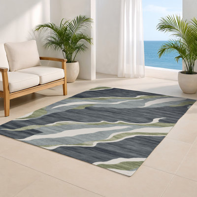 Tapis intérieur et extérieur gris Watercolor