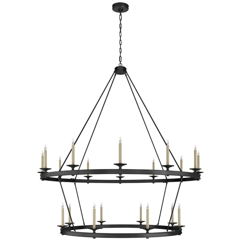 Chapman & Myers Launceton Two Tiered Chandelier, Bronze, 65" H x 63.5" W x 63.5" D