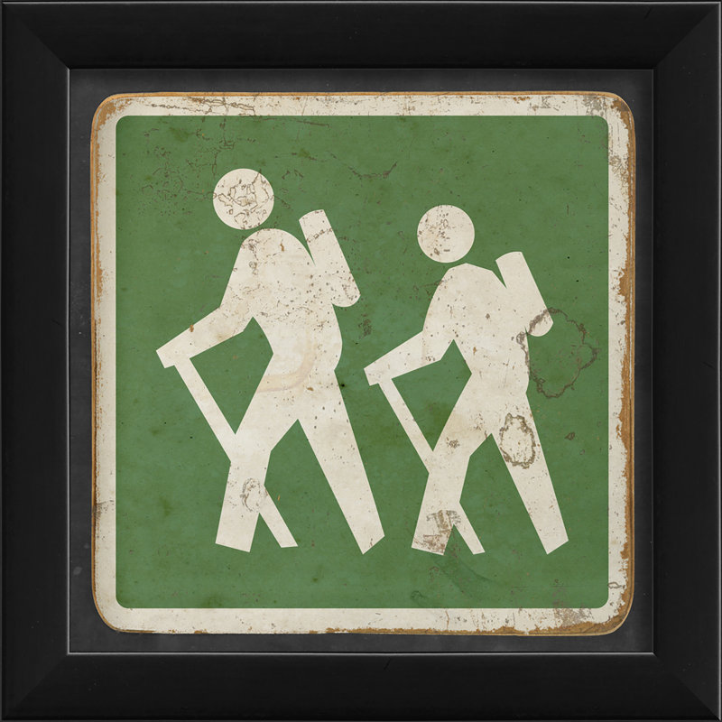 « randonnée », impression encadrée Sign, Vert