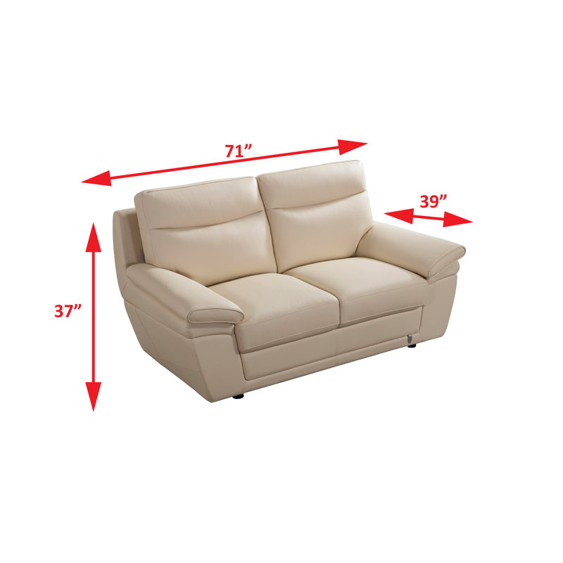 Causeuse en cuir Navya, Similicuir crème