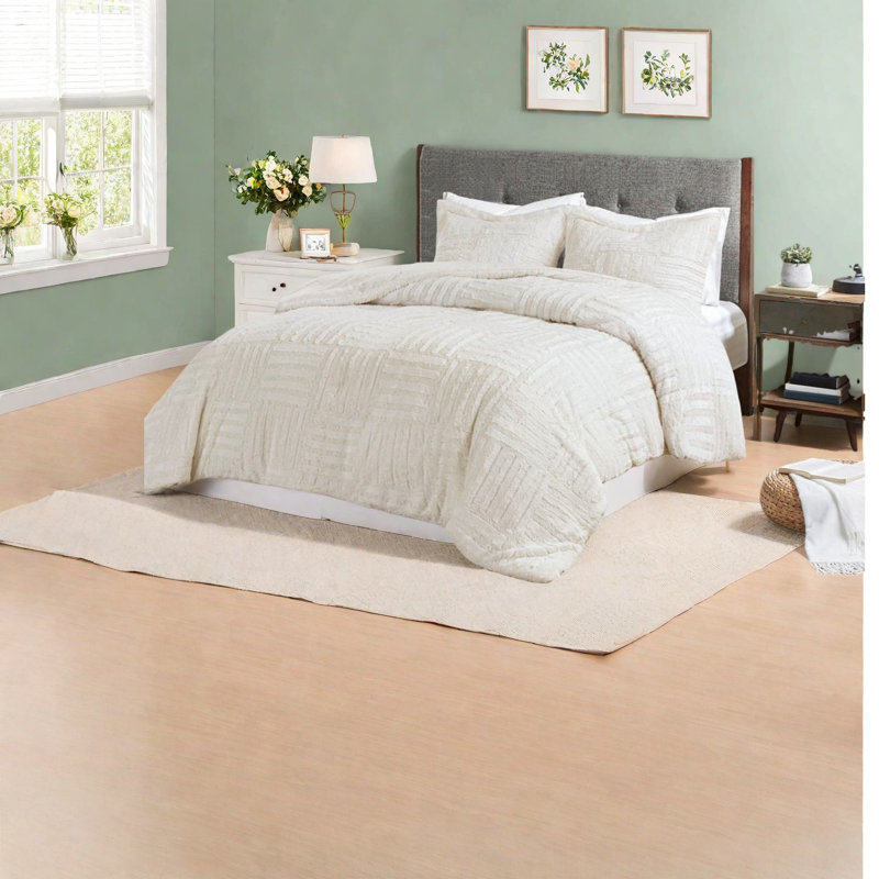 Luxurious Faux Fur Bedding Sets, Ivory Down Alternative Comfort