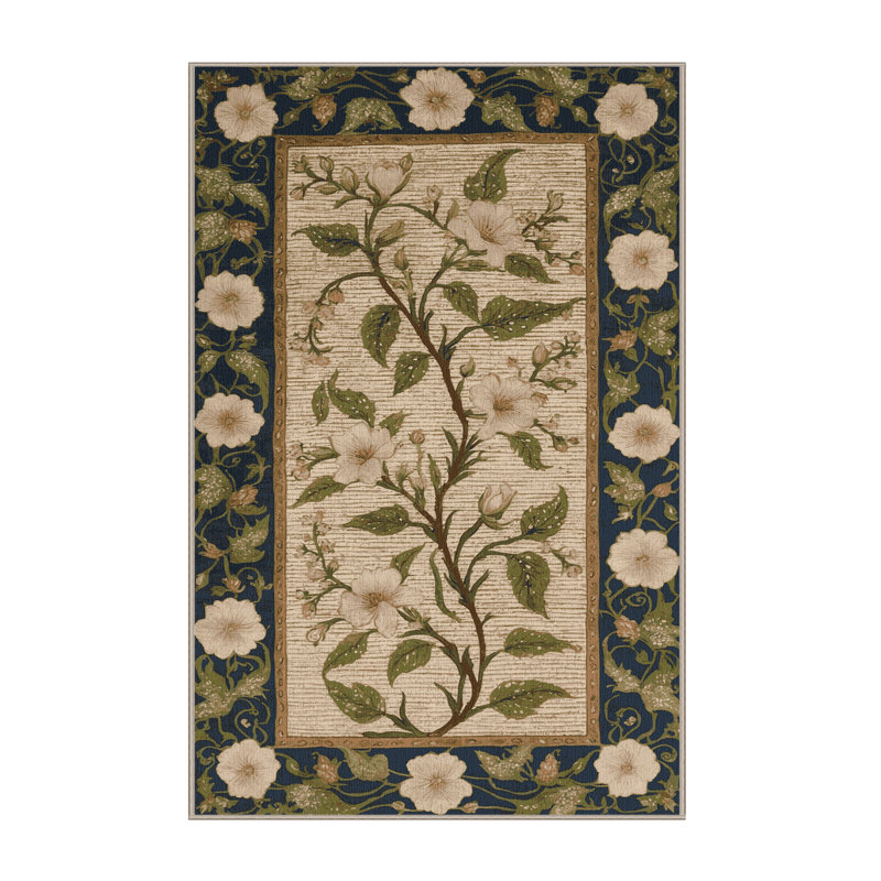 Tapis brun français lavable à la machine, Rectangle 2 pi x 3 pi