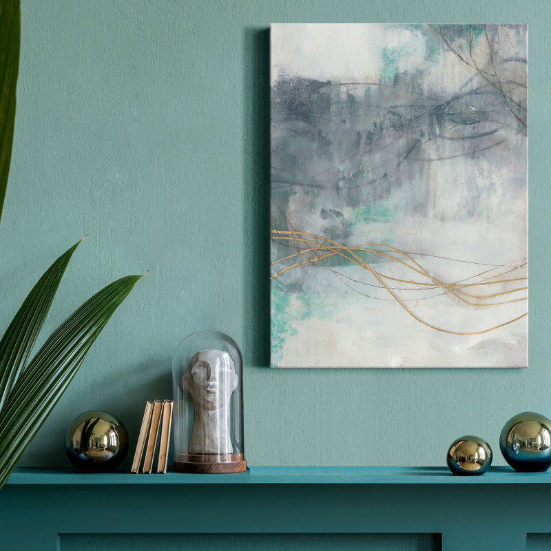 «Ondulation Oro I» par J Paul, reproduction d'art sur toile tendue, H 20 po x l 16 po x P 1 po