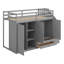 Twin Size Loft Bed With 3 Shelves And 2 Wardrobes,Wooden Bedframe With 2 Drawers And Storage Staircase-1751258496
