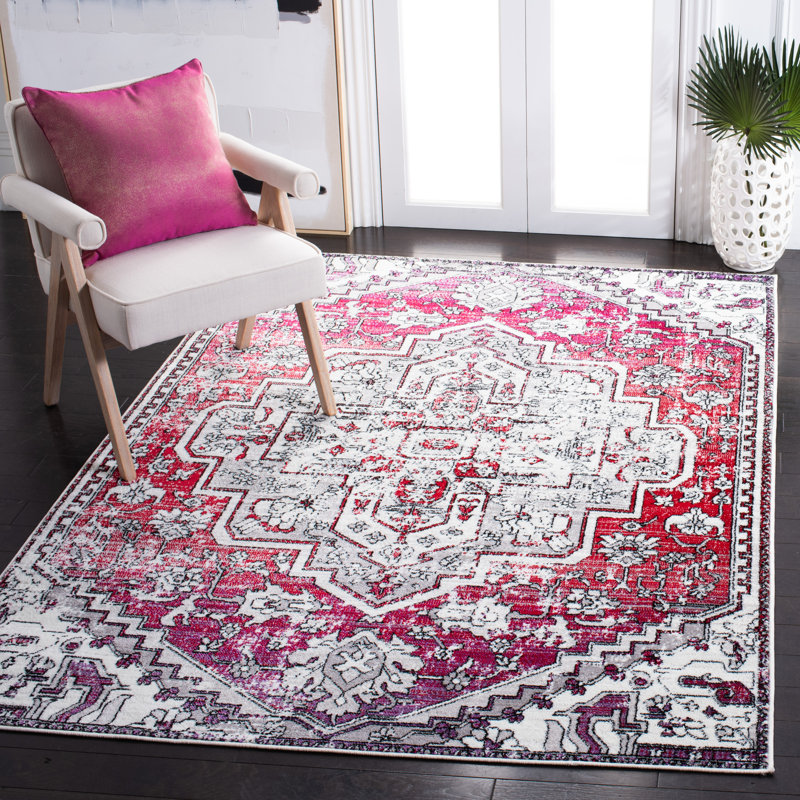 Tapis oriental rouge / gris, Rectangle 9 pi x 12 pi