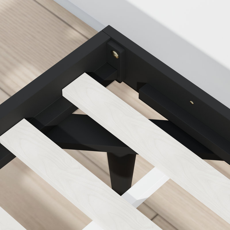 Wojcik Modern Wooden Bed Frame, Black, King