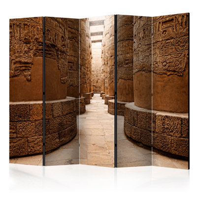 225cm W x 172cm H 5 - Panel Solid Wood Folding Room Divider