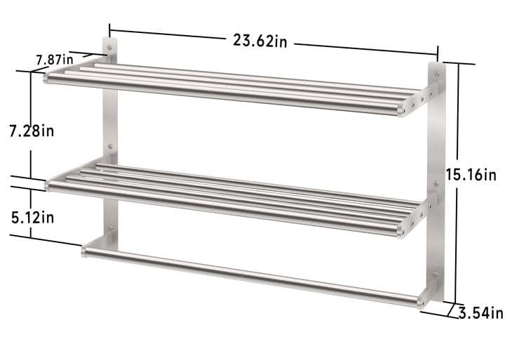Wall Towel Rack, Brushed Nickel
