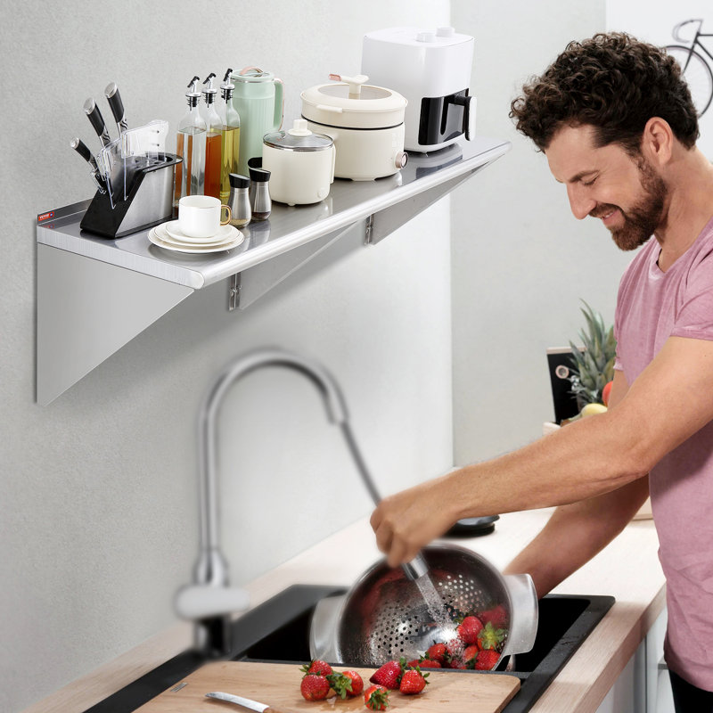 Heavy Duty Stainless Steel Wall Mounted Kitchen Shelf