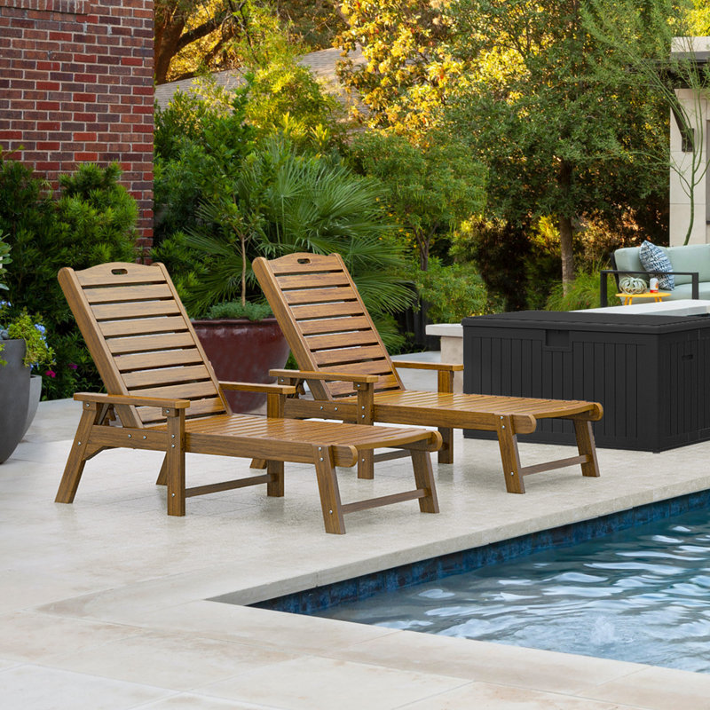 Chaise longue simple inclinable 24 po Alizay, Brun