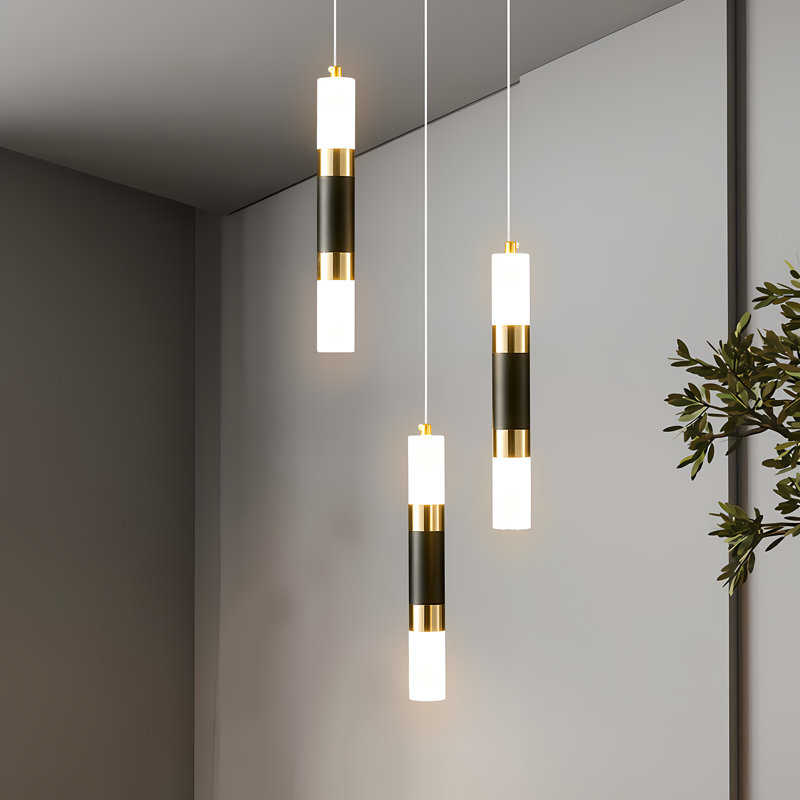 Luminaire suspendu cylindrique à 3 lumières Parthenon
