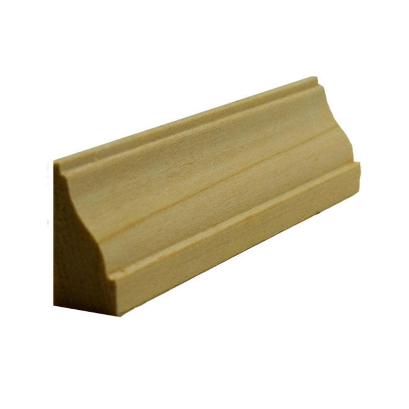 Plinthe EWBS16 de 1-1 / 4 po de hauteur x 5/16 po à plat avec rayon. Sans finition, Peuplier