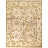 Wool Oriental Area Rug in Cream