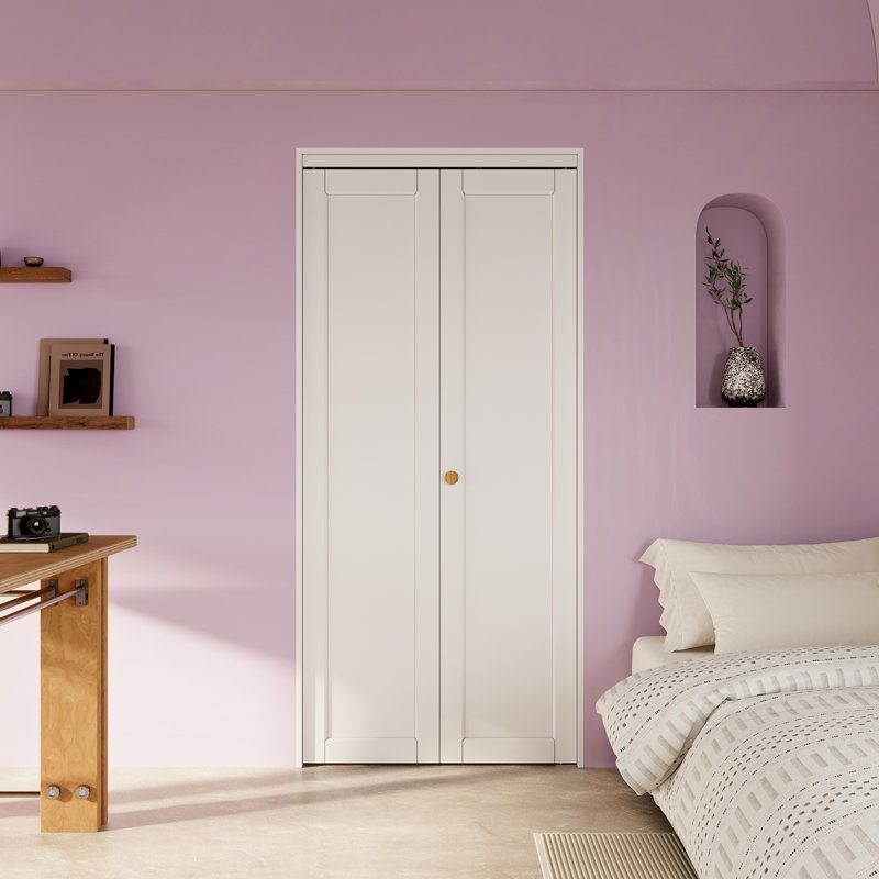 Porte pliante à panneau en bois massif 32 po x 80 po avec quincaillerie d'installation, 32 po x 80 po