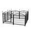 Parc pour animaux de compagnie 24 po, clôture en métal à 8 panneaux avec portes, enclos d'exercice intérieur et extérieur, parc pliable rouille et stable-1421079162