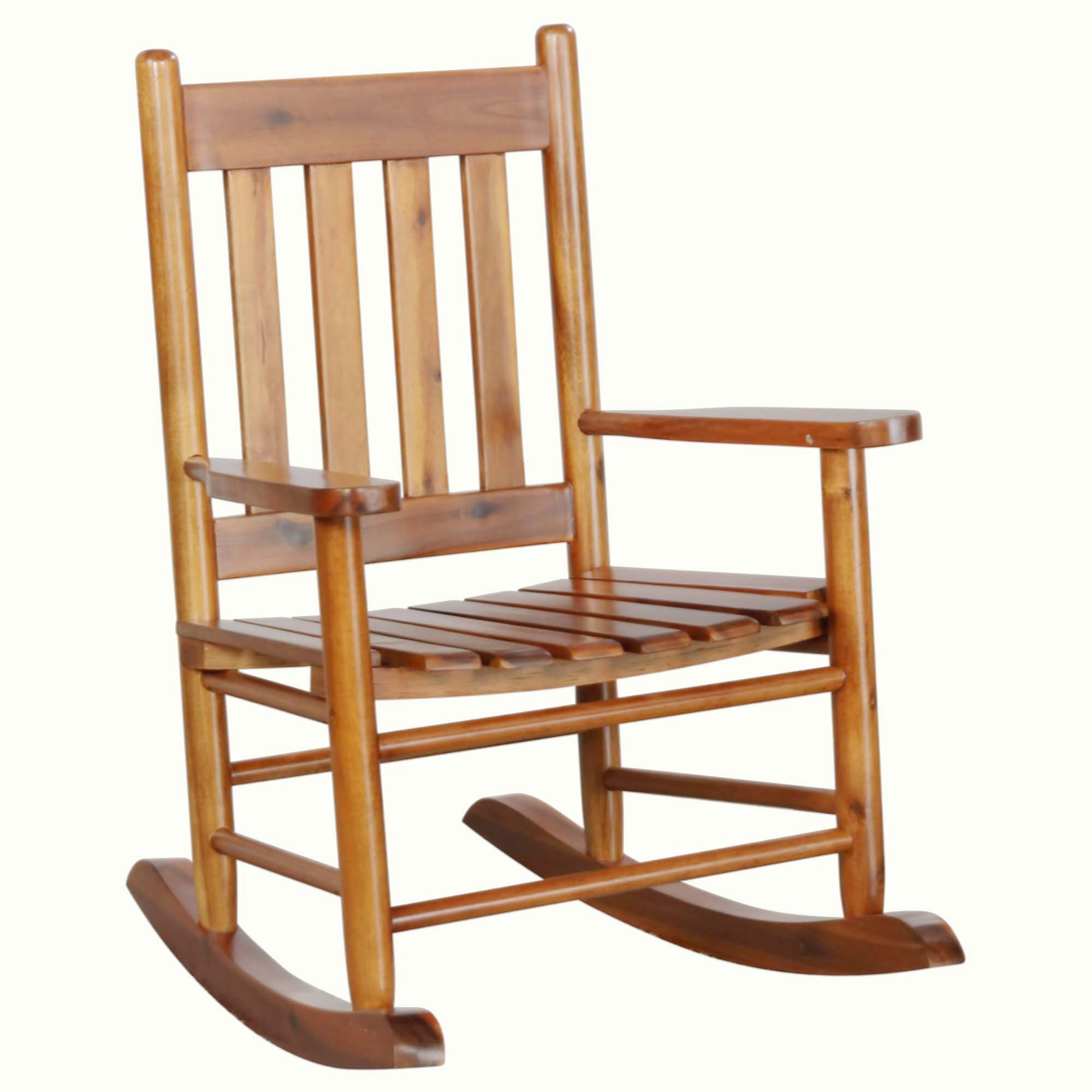 Winston Porter Golden Brown Slat Back Youth Rocking Chair | Wayfair