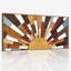 Grand art mural encadré en bois Boho Sun