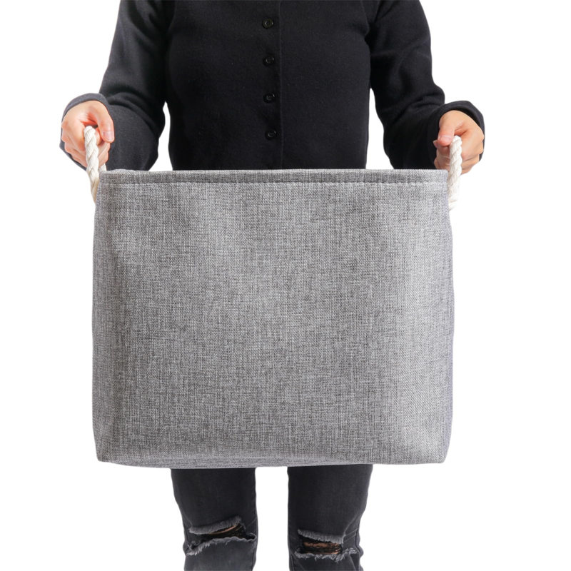 Ebern Designs Fabric Decorative Bin, Grey