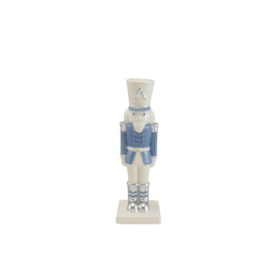Porcelain Nutcracker Taper Holder in Blue and White Glaze