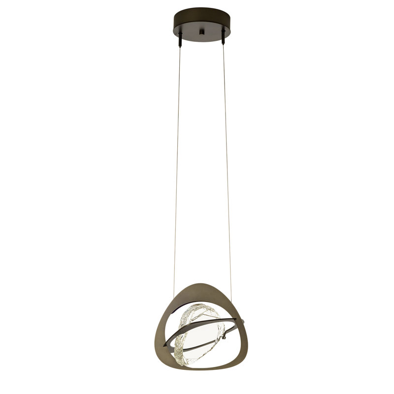 Luminaire suspendu géométrique à DEL 1 lumière Venn, Fumée foncée