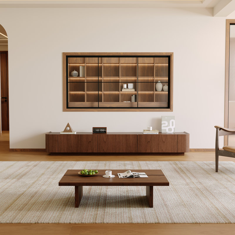 Meuble télé Ayira, 11.4" H x 71" L x 15.7" W, Brown