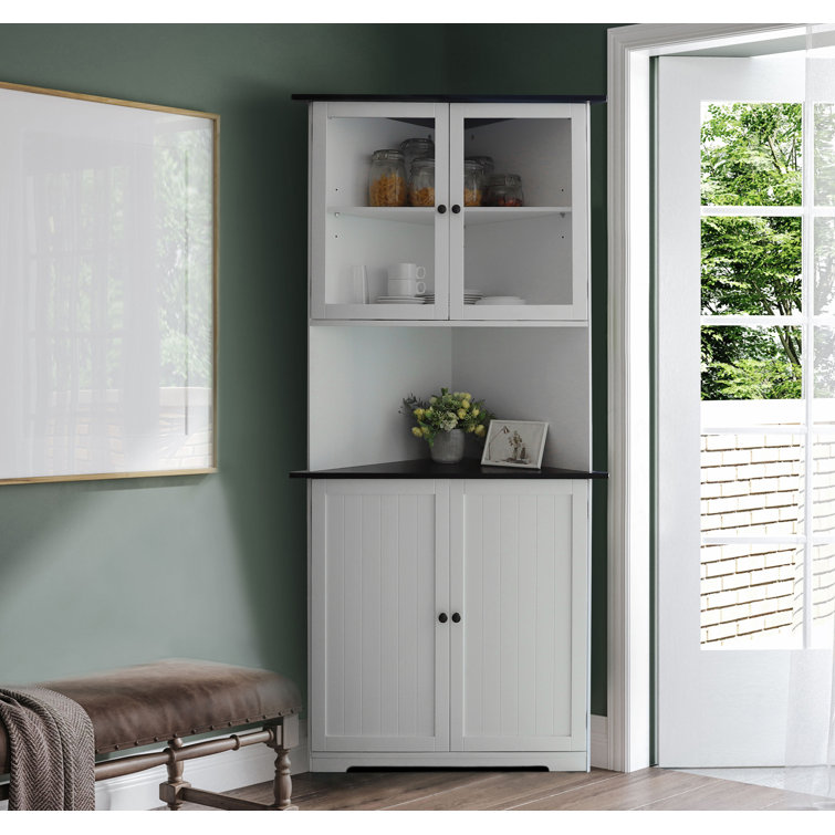 Abdusalam 70.9''H Accent Cabinet, Corner Cabinet with Open Shelf