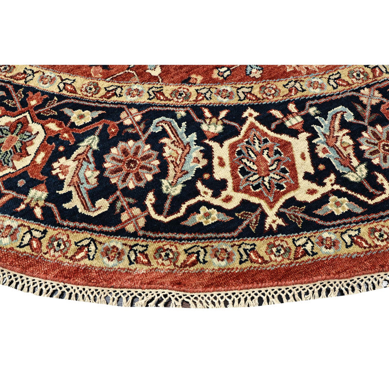 Hand Knotted Wool Oriental Area Rug, Round 8'