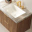 Meuble-lavabo en bois massif rayé 60 po Elio