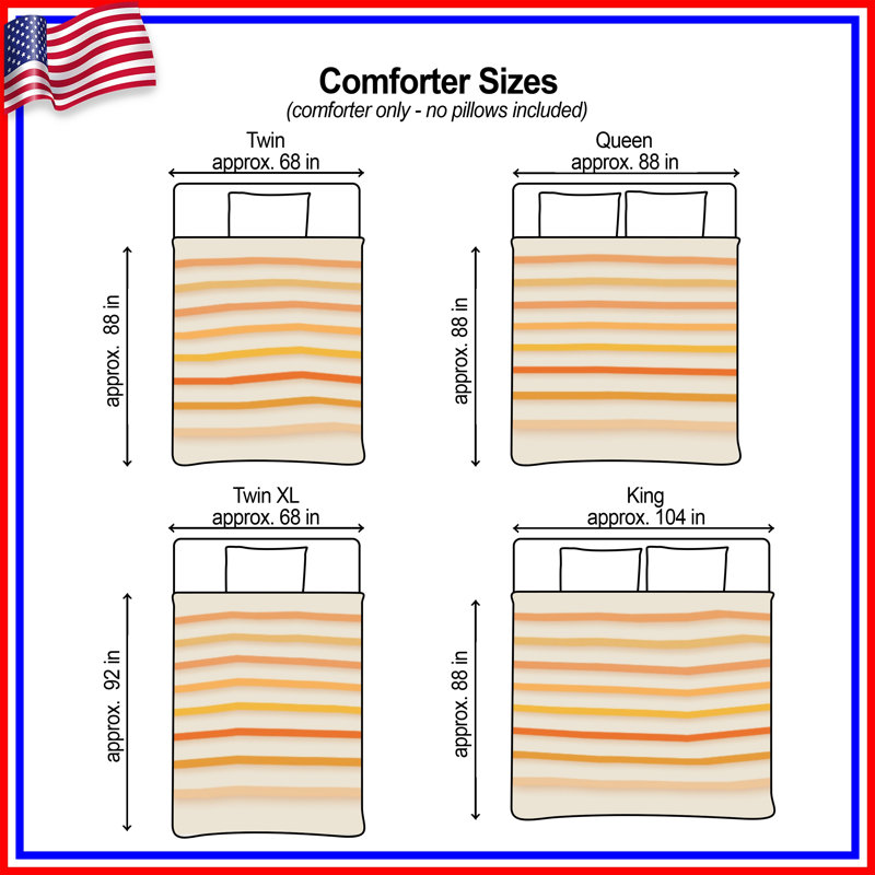 Orange Stripes Comforter, Twin Extra Long