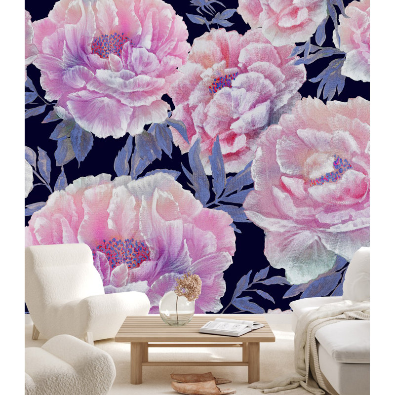 Floral Wall Mural, 10.42' W x 10.42' L