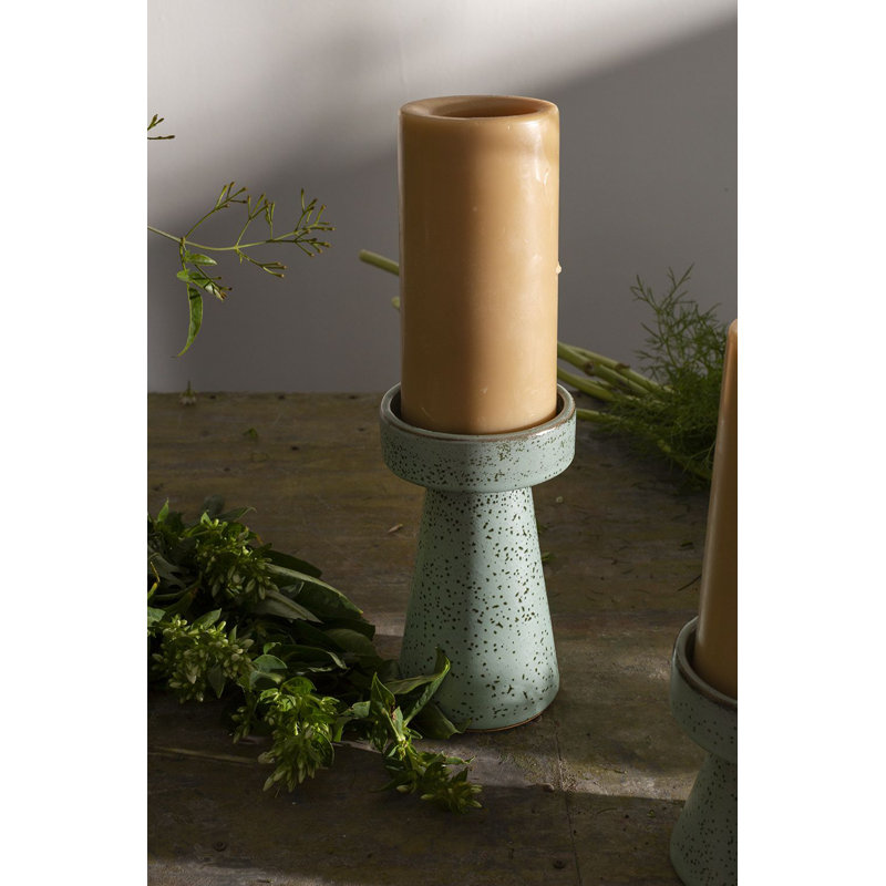 Bougeoir de table en céramique Dirillo, H 6,25 po x l 3,5 po x P 3,5 po