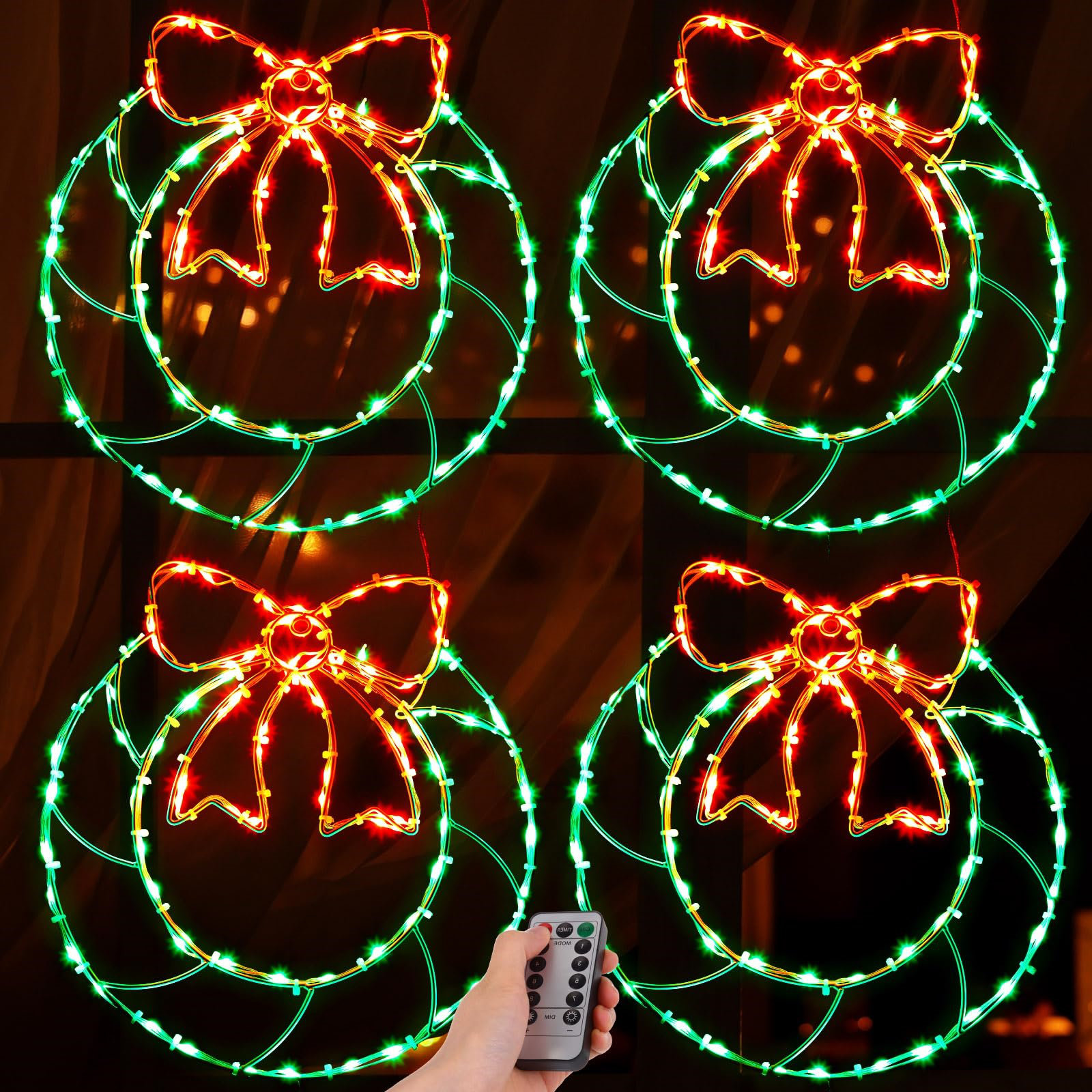 Canora Grey 4 Pack Christmas Window Silhouette Lights Decorations