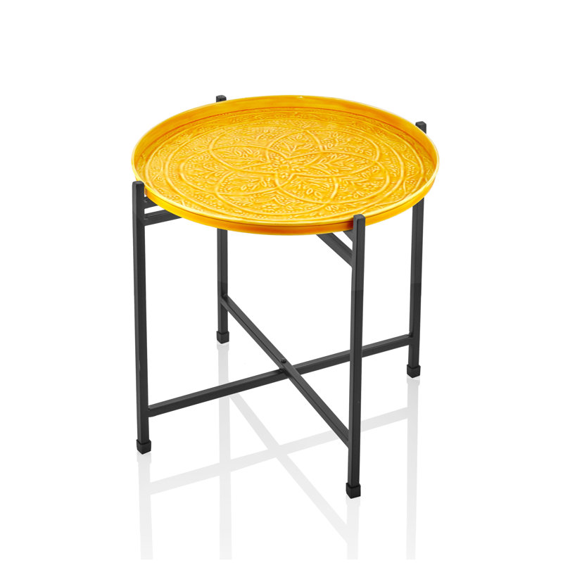 Ostrom Tray Top End Table, Mustard Yellow