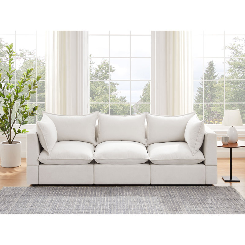 Canapé modulaire Shepley, 100 % polyester blanc
