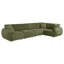 Canapé modulaire rembourré en chenille 5 pièces Henry vert-1766612057-1766612058