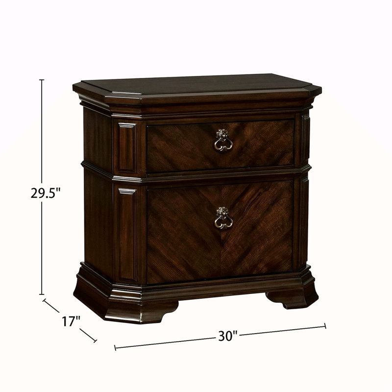 Wooden Nightstand With USB Charger