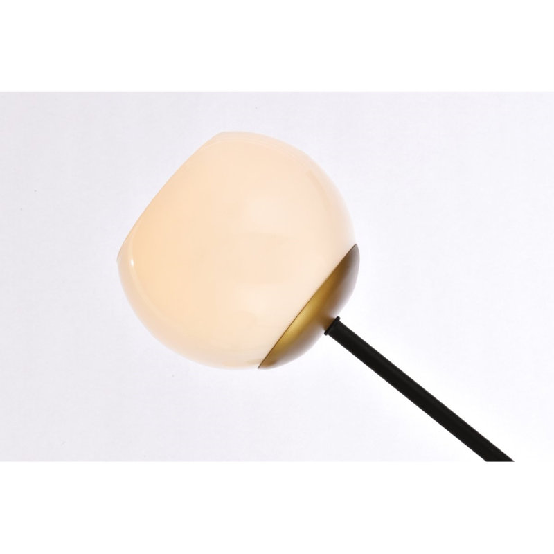 Lustre sphérique spoutnik 6 lumières Geza, Blanc, Noir / laiton