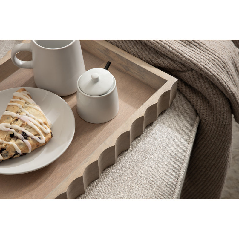 Cardella Fluted Rectangle Serving Tray, Natural