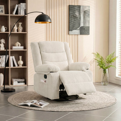 Fauteuil inclinable à bascule pivotant à 360 ° pour adultes Fauteuil inclinable manuel beige