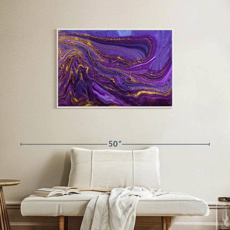 Cerisier mauve, Cadre flottant blanc, 37 po x 25 po