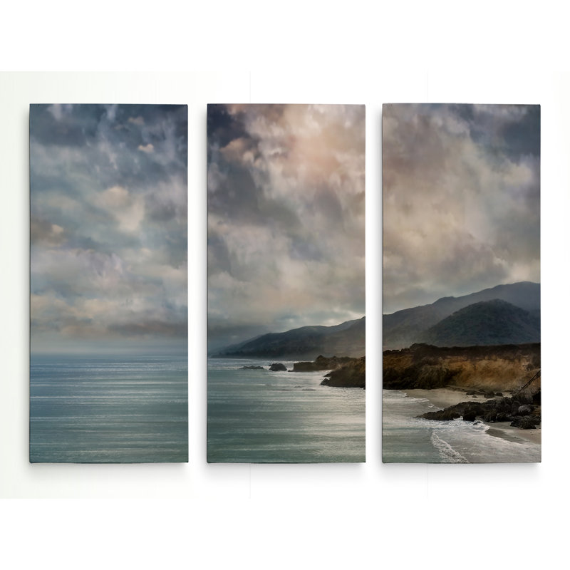 " Calming Sea " 3 - Pieces, 40" H x 60" W x 1.5" D