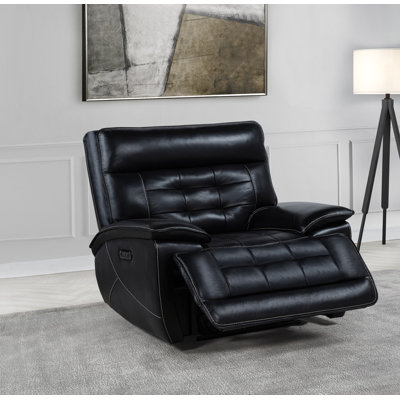 Fauteuil inclinable double en cuir Hewitt noir