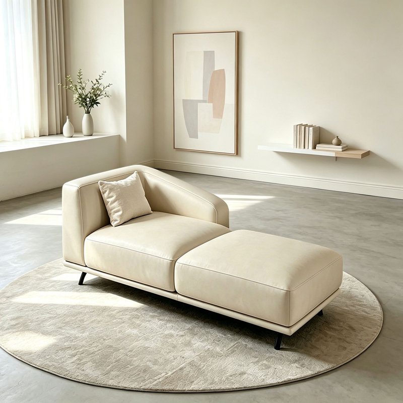 Chaise longue d'intérieur simple en similicuir
