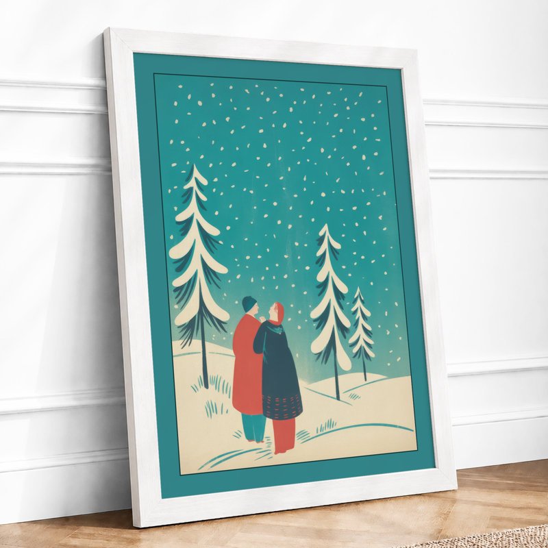 Winter Together Modern - Framed Print, A3 - 42.0 x 29.7 cm, White