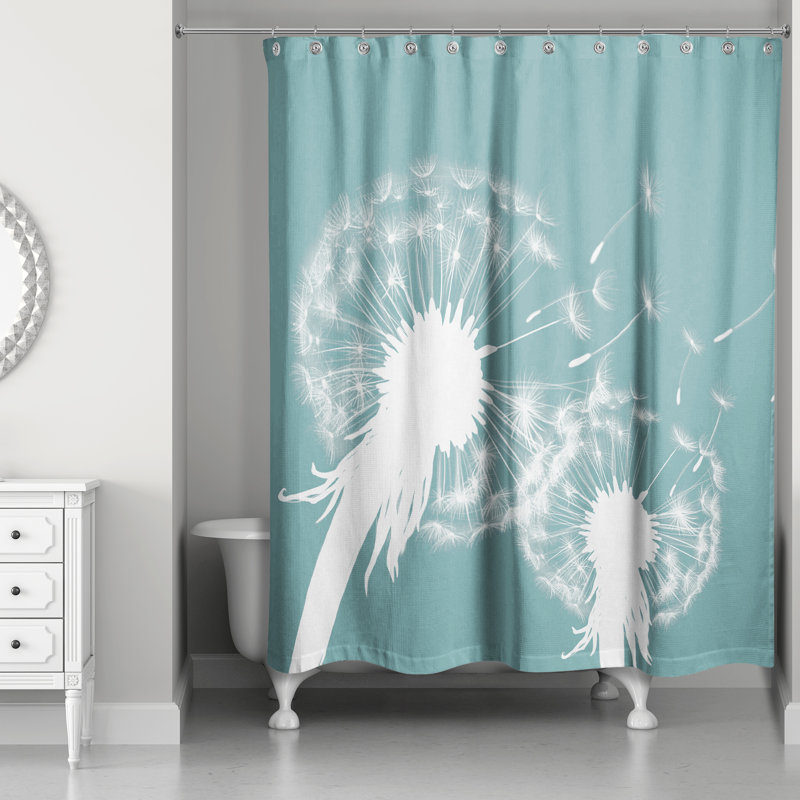 Rideau de douche simple Laile, Bleu sarcelle