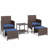 2-Person Wicker Conversation Set with Ottomans and Coffee Table-593081034-593081036