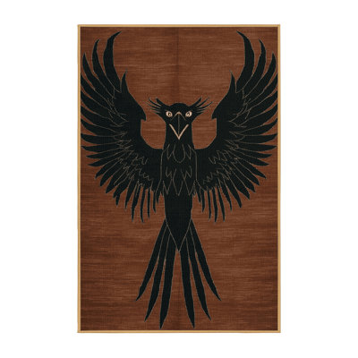 Washable Black Kite Birds Area Rug