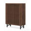 Armoire à chaussures 33,5 po, 6 niveaux, portes persiennes pour entrée - Noyer foncé-130376207