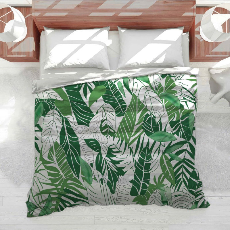 Leafy Art Bedding Cool Pattern Comforter Whimsical, Twin XL Comforter