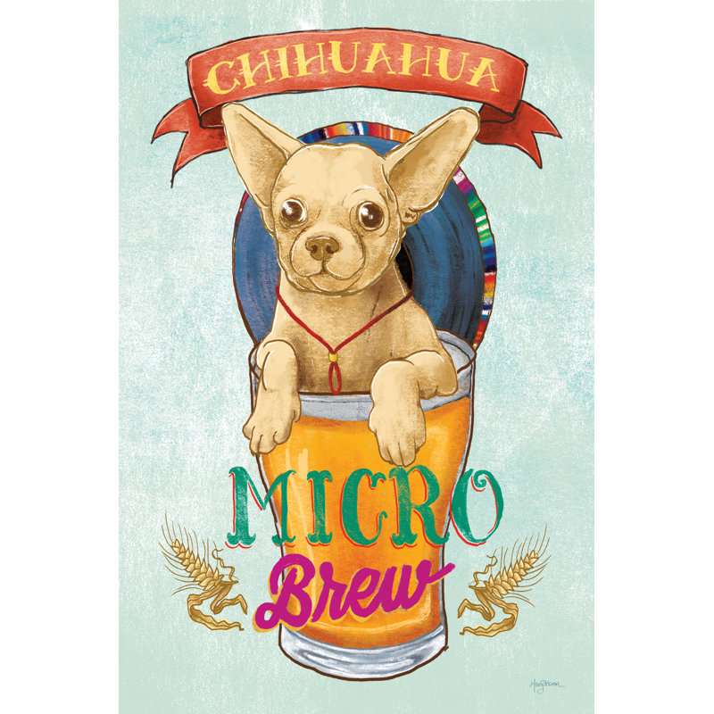 «Beer Dogs I» par Mary Urban - Reproduction de publicité sur toile tendue, H 18 po x l 12 po